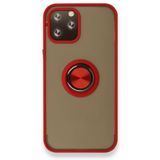 BSSM iPhone 12 Pro Montreal Yüzüklü Silikon Kapak Kırmızı Kılıf