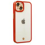 BSSM iPhone 13 Liva Lens Silikon Kırmızı Kılıf