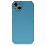 BSSM iPhone 13 Mini Nano İçi Kadife Silikon Mavi Kılıf