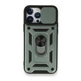 BSSM iPhone 13 Pro Max Pars Lens Yüzüklü Silikon Yeşil Kılıf