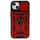 BSSM iPhone 14 Pars Lens Yüzüklü Silikon Kırmızı Kılıf