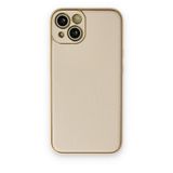 BSSM iPhone 14 Plus Coco Deri Silikon Kapak Gold Kılıf