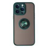 BSSM iPhone 14 Pro Max Montreal Yüzüklü Silikon Kapak Yeşil Kılıf