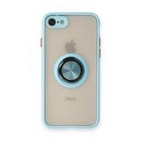 BSSM iPhone 7 Montreal Yüzüklü Silikon Kapak Buz Mavi Kılıf