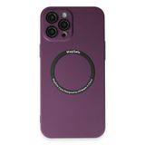 BSSM Jack Magneticsafe Lens Silikon - Mürdüm iPhone 12 Pro Kılıf