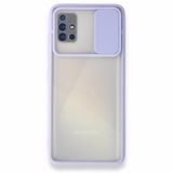 BSSM Lila Samsung Galaxy A71 Palm Buzlu Kamera Sürgülü Silikon Kılıf