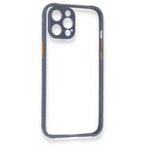 BSSM Miami Şeffaf Silikon - Gri iPhone 12 Pro Kılıf
