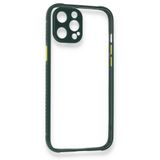 BSSM Miami Şeffaf Silikon - Koyu Yeşil iPhone 12 Pro Kılıf