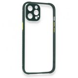 BSSM Miami Şeffaf Silikon - Koyu Yeşil iPhone 12 Pro Max Kılıf