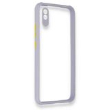 BSSM Miami Şeffaf Silikon - Lila Xiaomi Redmi 9A Kılıf