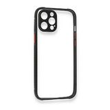 BSSM Miami Şeffaf Silikon - Siyah iPhone 12 Pro Kılıf