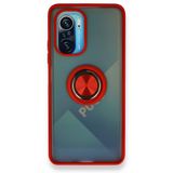 BSSM Montreal Yüzüklü Silikon Kapak - Kırmızı Xiaomi Redmi K40 Kılıf