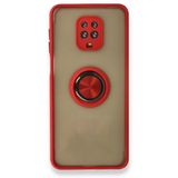 BSSM Montreal Yüzüklü Silikon Kapak - Kırmızı Xiaomi Redmi Note 9 Pro Kılıf