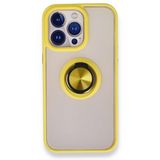 BSSM Montreal Yüzüklü Silikon Kapak - Sarı iPhone 13 Pro Kılıf