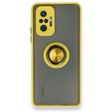 BSSM Montreal Yüzüklü Silikon Kapak - Sarı Xiaomi Redmi Note 10 Pro Kılıf