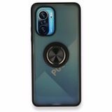 BSSM Montreal Yüzüklü Silikon Kapak - Siyah Xiaomi Redmi K40 Kılıf