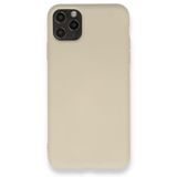 BSSM Nano içi Kadife Silikon - Bej iPhone 11 Pro Max Kılıf