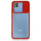 BSSM Palm Buzlu Kamera Sürgülü Silikon - Kırmızı Xiaomi Redmi 9C Kılıf