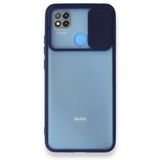 BSSM Palm Buzlu Kamera Sürgülü Silikon - Lacivert Xiaomi Redmi 9C Kılıf