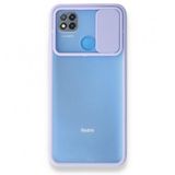 BSSM Palm Buzlu Kamera Sürgülü Silikon - Lila Xiaomi Redmi 9C Kılıf