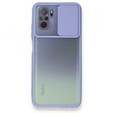 BSSM Palm Buzlu Kamera Sürgülü Silikon - Lila Xiaomi Redmi Note 10 Kılıf