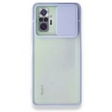 BSSM Palm Buzlu Kamera Sürgülü Silikon - Lila Xiaomi Redmi Note 10 Pro Kılıf