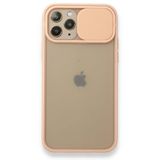 BSSM Palm Buzlu Kamera Sürgülü Silikon - Pembe iPhone 11 Pro Kılıf