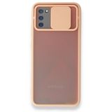 BSSM Palm Buzlu Kamera Sürgülü Silikon - Pembe Samsung Galaxy A02S Kılıf