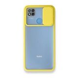BSSM Palm Buzlu Kamera Sürgülü Silikon - Sarı Xiaomi Redmi 9C Kılıf