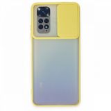 BSSM Palm Buzlu Kamera Sürgülü Silikon - Sarı Xiaomi Redmi Note 11 Kılıf