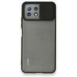 BSSM Palm Buzlu Kamera Sürgülü Silikon - Siyah Xiaomi Mİ 11 Lite Kılıf