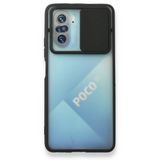 BSSM Palm Buzlu Kamera Sürgülü Silikon - Siyah Xiaomi Poco F3 Kılıf