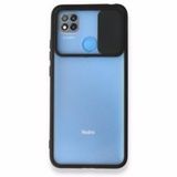 BSSM Palm Buzlu Kamera Sürgülü Silikon - Siyah Xiaomi Redmi 9C Kılıf
