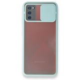 BSSM Palm Buzlu Kamera Sürgülü Silikon - Turkuaz Samsung Galaxy A02S Kılıf