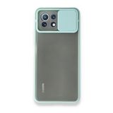 BSSM Palm Buzlu Kamera Sürgülü Silikon - Turkuaz Xiaomi Mİ 11 Lite Kılıf