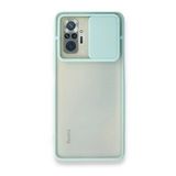 BSSM Palm Buzlu Kamera Sürgülü Silikon - Turkuaz Xiaomi Redmi Note 10 Pro Kılıf