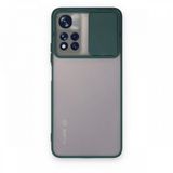 BSSM Palm Buzlu Kamera Sürgülü Silikon - Yeşil Xiaomi Redmi Note 11T Kılıf