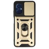 BSSM Pars Lens Yüzüklü Silikon - Gold Xiaomi Poco M5 Kılıf