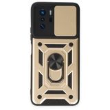 BSSM Pars Lens Yüzüklü Silikon - Gold Xiaomi Poco X3 GT Kılıf