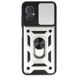 BSSM Pars Lens Yüzüklü Silikon - Gümüş Xiaomi Poco M5 Kılıf