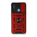 BSSM Pars Lens Yüzüklü Silikon - Kırmızı Xiaomi Redmi 9C Kılıf