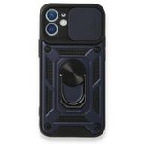 BSSM Pars Lens Yüzüklü Silikon Lacivert iPhone 12 Mini Kılıf