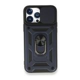 BSSM Pars Lens Yüzüklü Silikon - Lacivert iPhone 13 Pro Kılıf