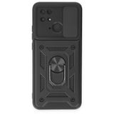 BSSM Pars Lens Yüzüklü Silikon - Siyah Xiaomi Redmi 10C Kılıf