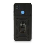 BSSM Pars Lens Yüzüklü Silikon - Siyah Xiaomi Redmi 9C Kılıf