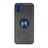 BSSM Samsung Galaxy A03 Montreal Yüzüklü Silikon Kapak Lacivert Kılıf
