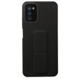 BSSM Samsung Galaxy A03S Mega Standlı Silikon Siyah Kılıf