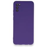 BSSM Samsung Galaxy A03S Nano içi Kadife Silikon Mor Kılıf