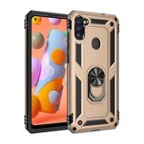 BSSM Samsung Galaxy A11 Sofya Yüzüklü Silikon Kapak Gold Kılıf