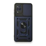 BSSM Samsung Galaxy A22 Pars Lens Yüzüklü Silikon Lacivert Kılıf